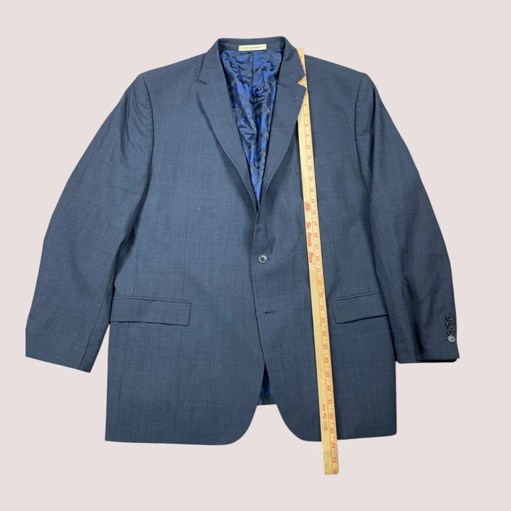 Joseph Abboud JOE Sport Coat Blazer 50L Blue Super 120s Wool Slim Fit 2 Button